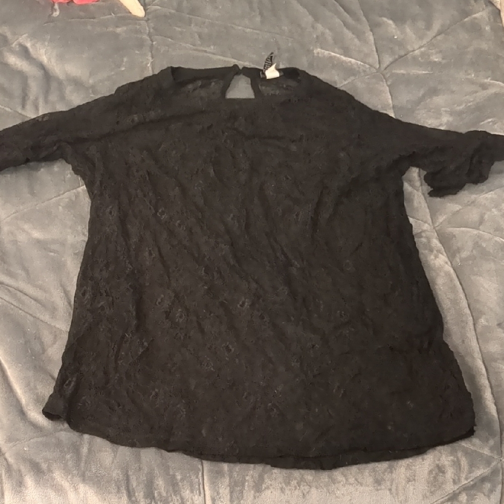 Torrid Black 3/4 Sleeve Blouse Elegant Style